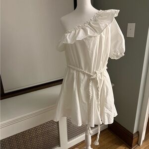 Rhode x Target one shoulder white ruffle mini dress - M